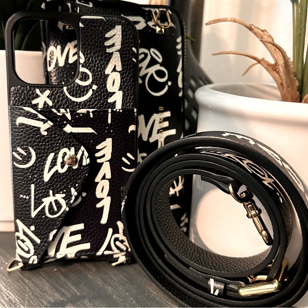 LOVE Bandolier with Love graffiti writing in white